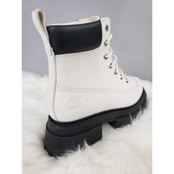 NEW Size 8 TIMBERLAND Sky 6-Inch Lace Up White Nubuck Platform Boots Punk Grunge - Picture 3 of 8